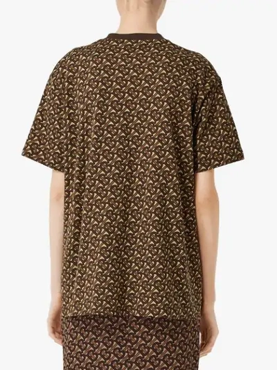 Shop Burberry Monogram Stripe Print Cotton Oversized T-shirt In Brown