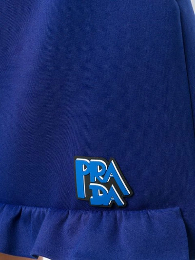 Shop Prada Ruffled Hem Mini Skirt - Blue