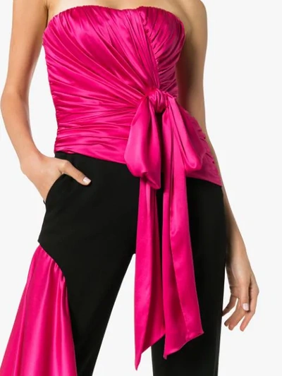 Shop Moschino Sleeveless Bust Wool Silk Blend Jumpsuit In Black