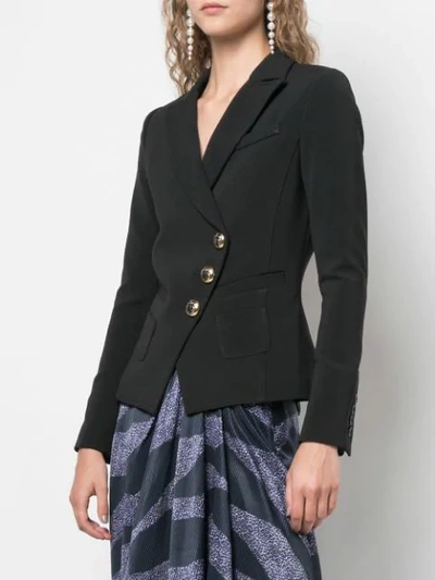 Shop Smythe Diagonal Button Blazer In Black