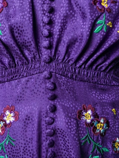 Shop Saloni Embroidered Midi Dress In Purple
