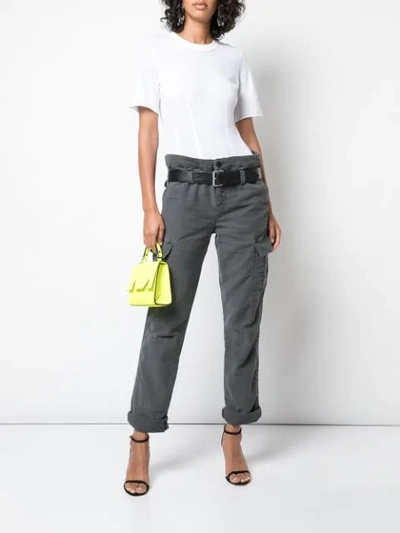 Shop Rta Straight-leg Cargo Trousers In Grey