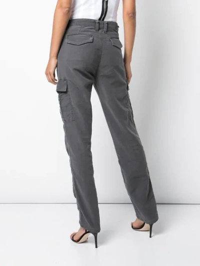 Shop Rta Straight-leg Cargo Trousers In Grey