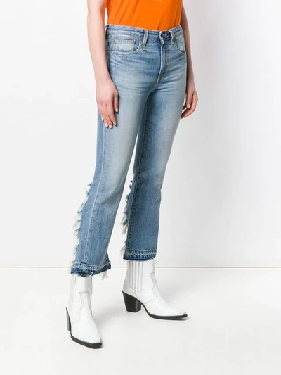 Shop R13 Cropped Bootcut Jeans In Blue