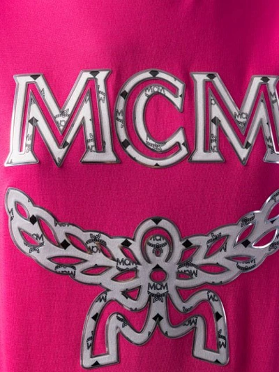 Shop Mcm Logo Print T-shirt In Qs00s Sugar Pink