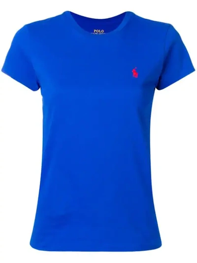 Shop Polo Ralph Lauren Embroidered Logo T In Blue