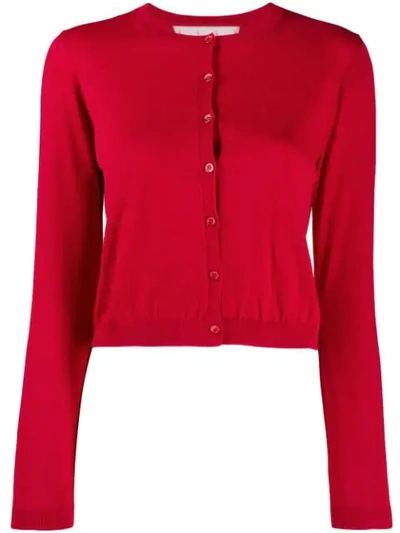 Shop Red Valentino Buttoned Cardigan In Red