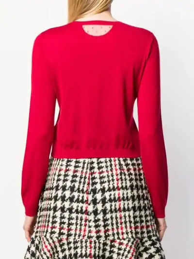Shop Red Valentino Buttoned Cardigan In Red