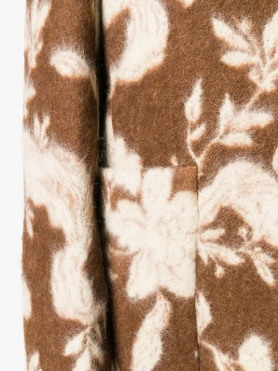 Shop Jil Sander Floral Print Coat - Brown