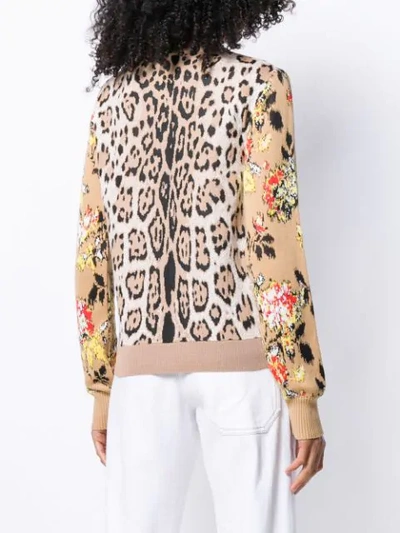 Shop Msgm Leopard Print Sweatshirt In Brown