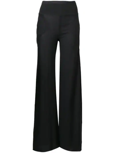 Shop Rick Owens High Rise Palazzo Trousers In Black