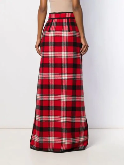 Shop Dsquared2 Flannel Checked Long Skirt In Red