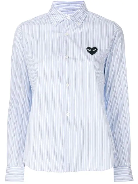 comme des garcons striped button down shirt