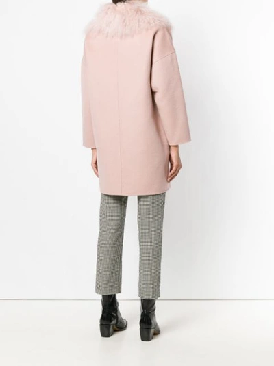 Shop P.a.r.o.s.h Shawl Collar Coat In Pink