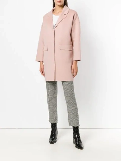 Shop P.a.r.o.s.h Shawl Collar Coat In Pink