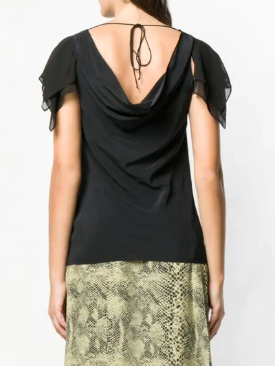 Shop Roberto Cavalli Top Im Layering-look In Black