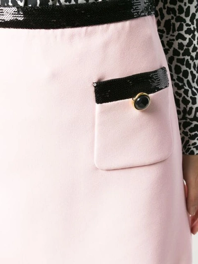 Shop Miu Miu Contrast Trim Mini Skirt - Pink