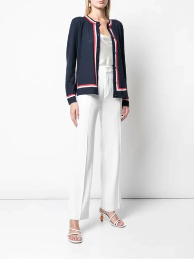 ESCADA STRIPED TRIM CARDIGAN - 蓝色