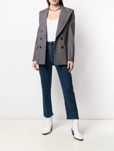 Shop Isabel Marant Étoile Classic Double-breasted Blazer In Grey