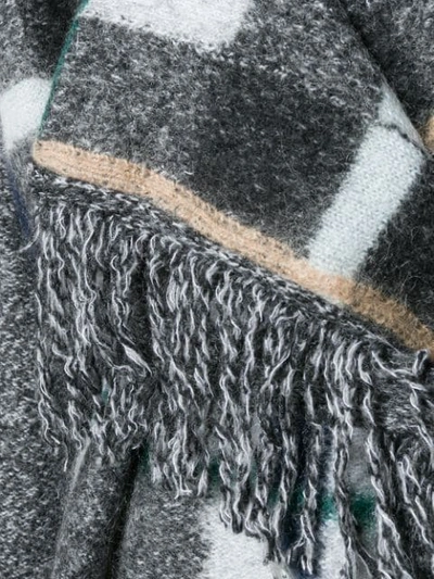 Shop Stella Mccartney Checked Belted Cardigan In Grey