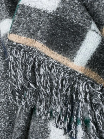 Stella Mccartney Hooded Checked Wool-blend Coat In Grey