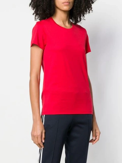 Shop Moncler Embroidered Logo T-shirt In Red