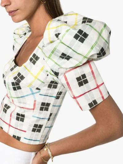 Shop Silvia Tcherassi Brett Check Cropped Top In Multicolour