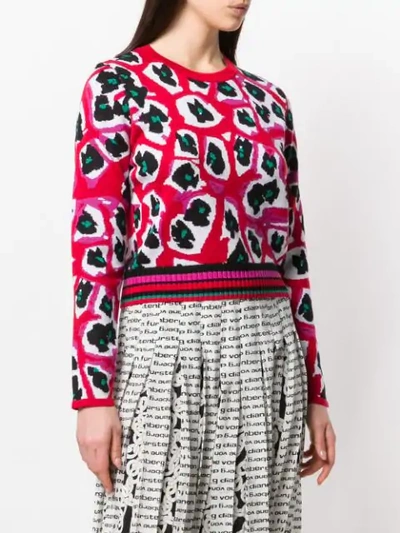 Shop Diane Von Furstenberg Printed Knit Jumper In Red