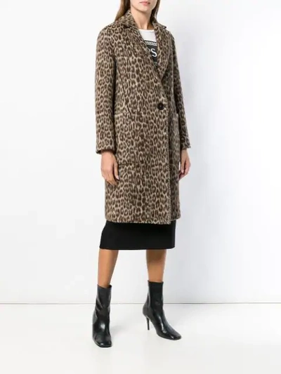 Shop Antonelli Leopard Print Coat - Brown