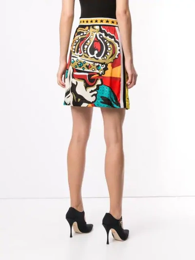 Shop Dolce & Gabbana Super Heroines Print Skirt In Multicolour