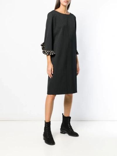 Shop Antonio Marras Pinstripe Shift Dress In Black