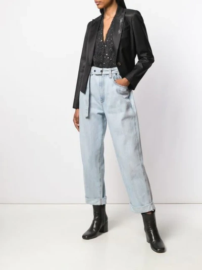 Shop Brunello Cucinelli Belted Wide-leg Jeans In Blue