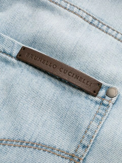 Shop Brunello Cucinelli Belted Wide-leg Jeans In Blue