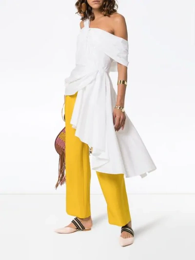 Shop Johanna Ortiz Shangrila One Shoulder Asymmetric Top In 6 Off White