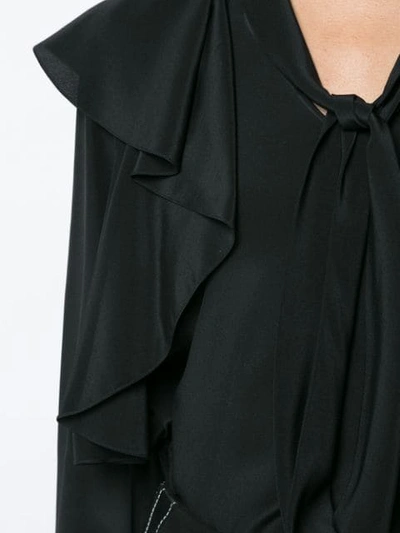 Shop Jason Wu Bow Tie Ruffle Blouse In Black