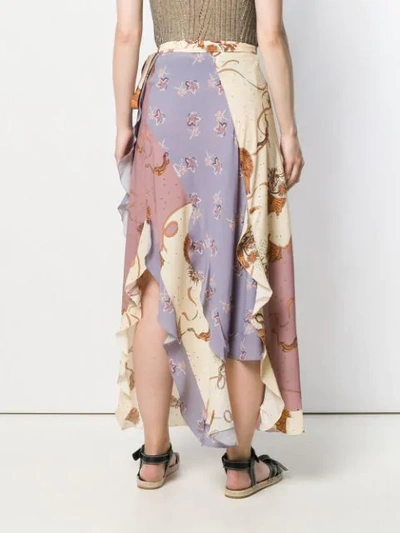 Shop Loewe Long Wrapped Skirt In Neutrals