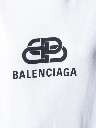 BALENCIAGA BB LOGO连帽衫 - 白色