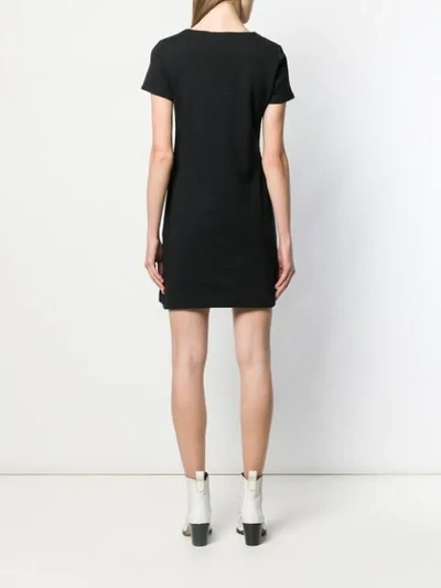 Shop Love Moschino Skydiving Print T-shirt Dress - Schwarz In Black