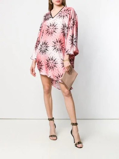 Shop Fausto Puglisi Sun-print V-neck Dress - Pink