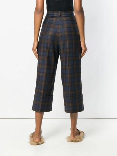 Shop I'm Isola Marras Cropped Check Trousers - Blue