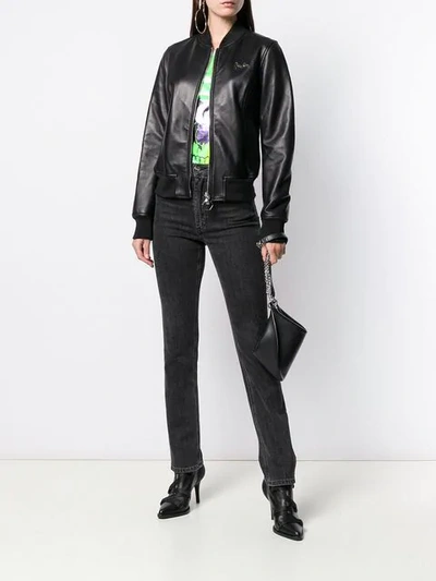 Shop Philipp Plein Zip Front Jacket In Black
