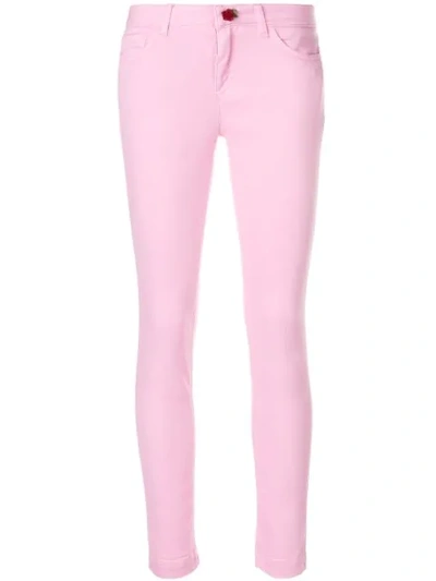 Shop Dolce & Gabbana Rose Button Skinny Jeans In Pink