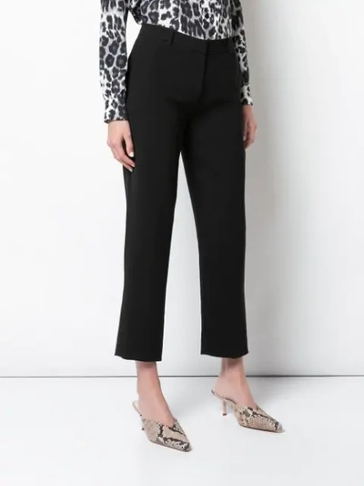 Shop Diane Von Furstenberg Tami Straight-leg Trousers In Black
