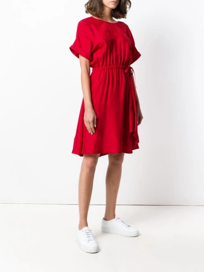 Shop Kenzo Tie-waist Dress In Red