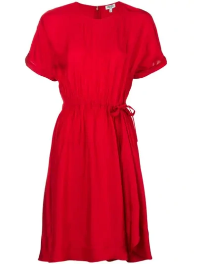 Shop Kenzo Tie-waist Dress In Red