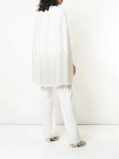 Shop Alberta Ferretti Fringed Hem Shirt In White
