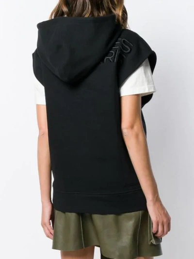 Shop Courrèges Sleeveless Hoodie In Black