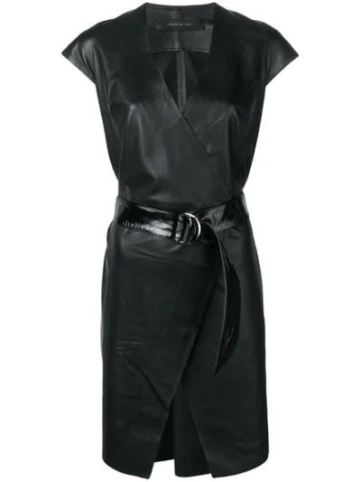 FEDERICA TOSI WRAP-EFFECT SHIFT DRESS - 黑色