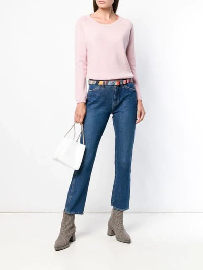 Shop Aragona Cashmere Scoop Neck Sweater In Pink