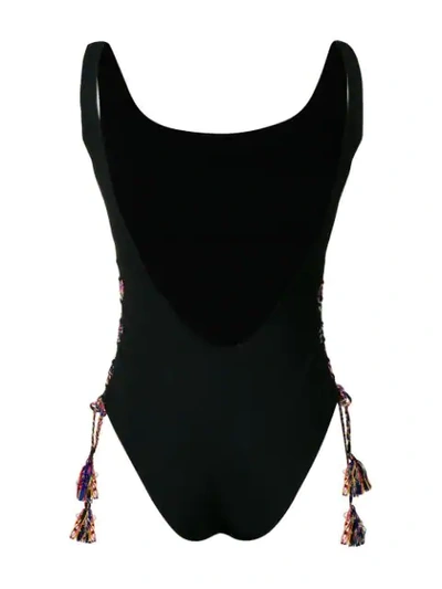 Shop Anjuna Lace-up Detail Swimsuit In Black